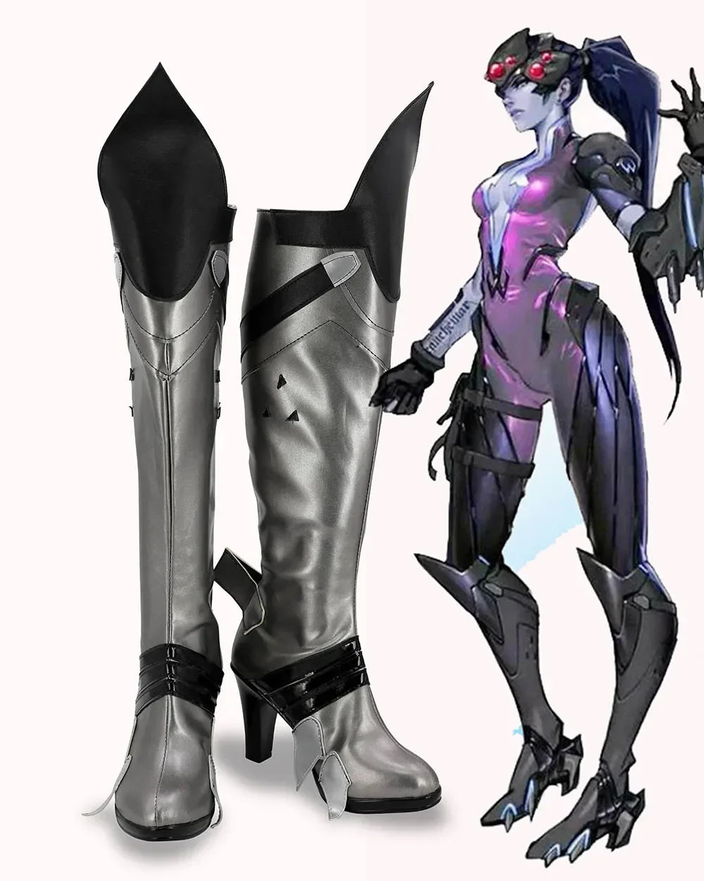 Overwatch Widowmaker Cosplay Boots Custom Made High Heel Shoes
