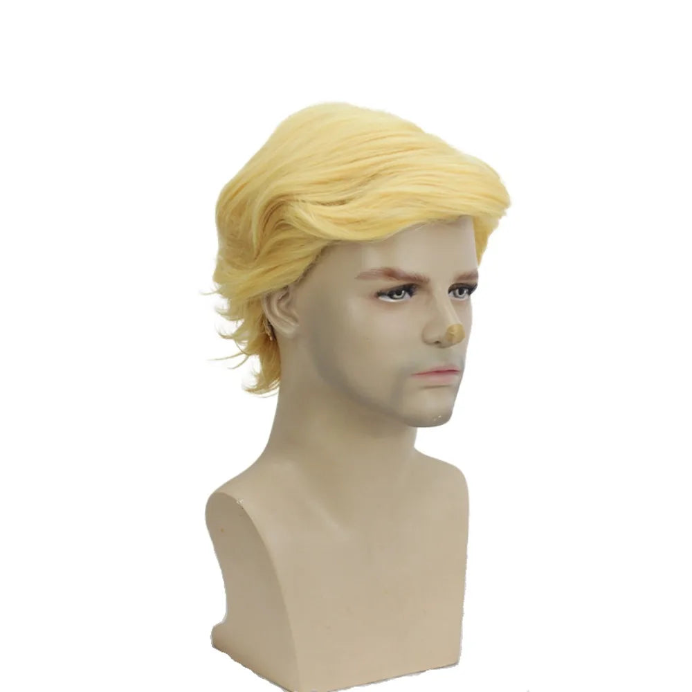 Donald Trump Golden Cosplay Wig Short Hair for Cosplay Costume Party