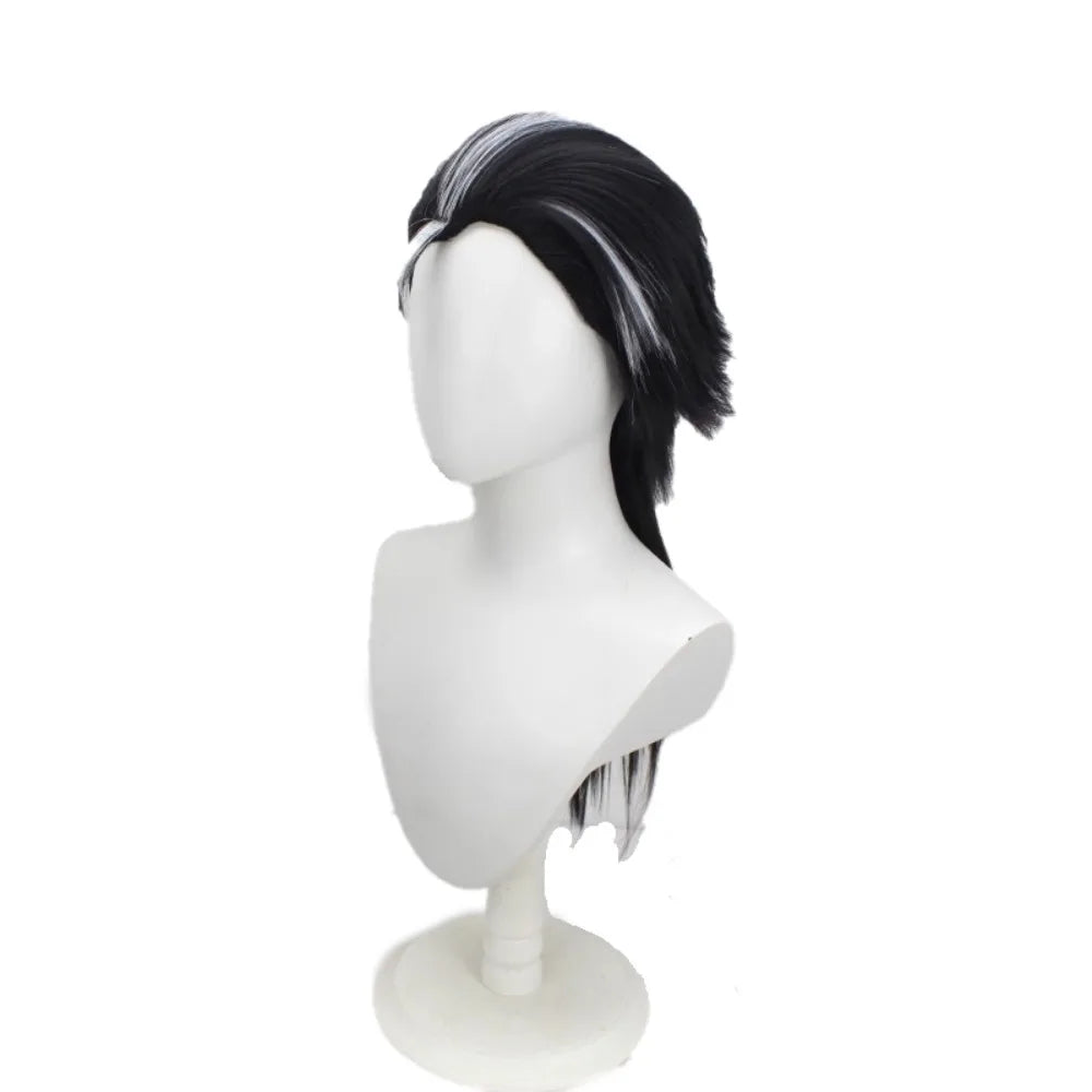 Final Fantasy X Auron Cosplay Wig Black White Spiky Hair