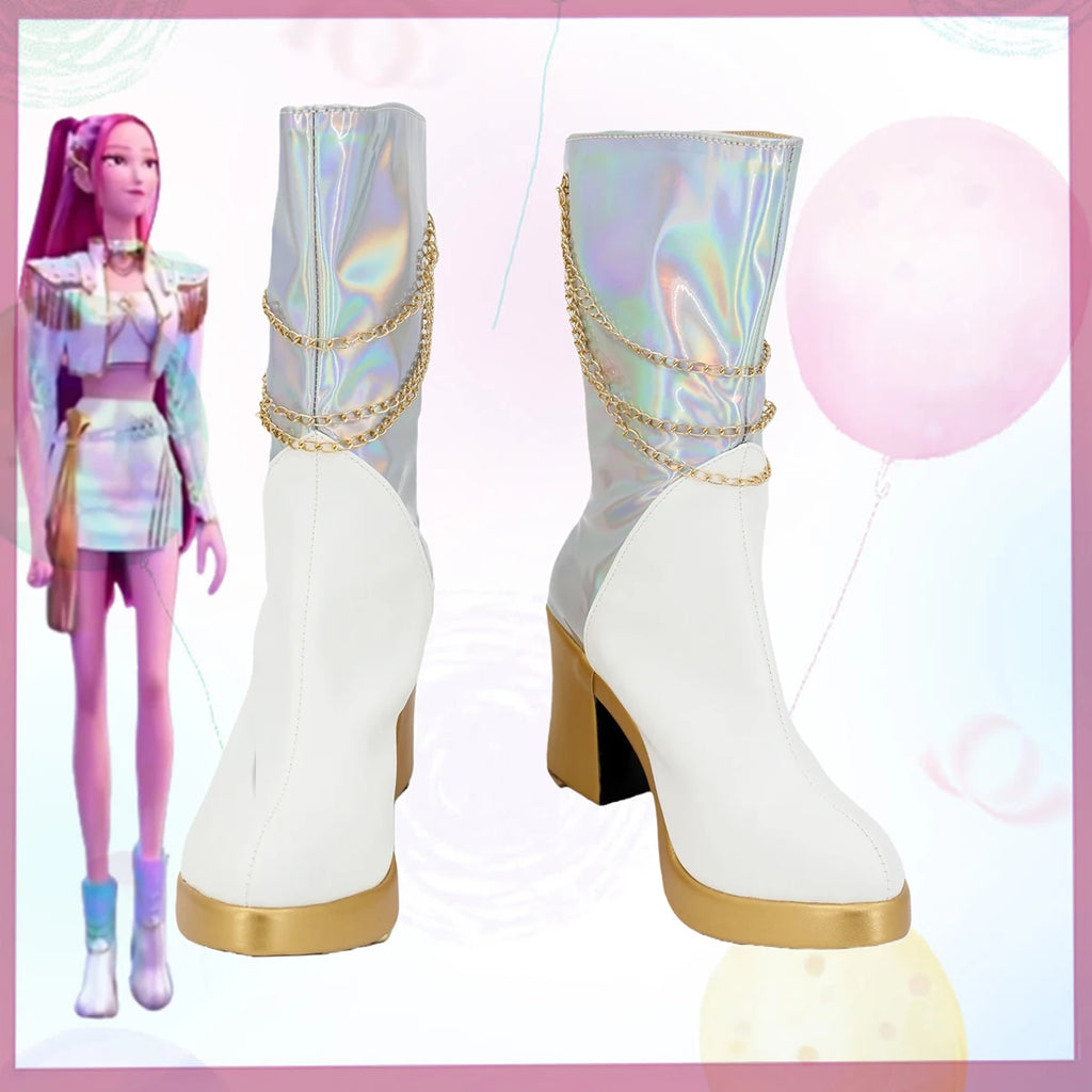 Kpop Demon Hunters Mira Cosplay Shoes Shining Boots High Heel Custom Made