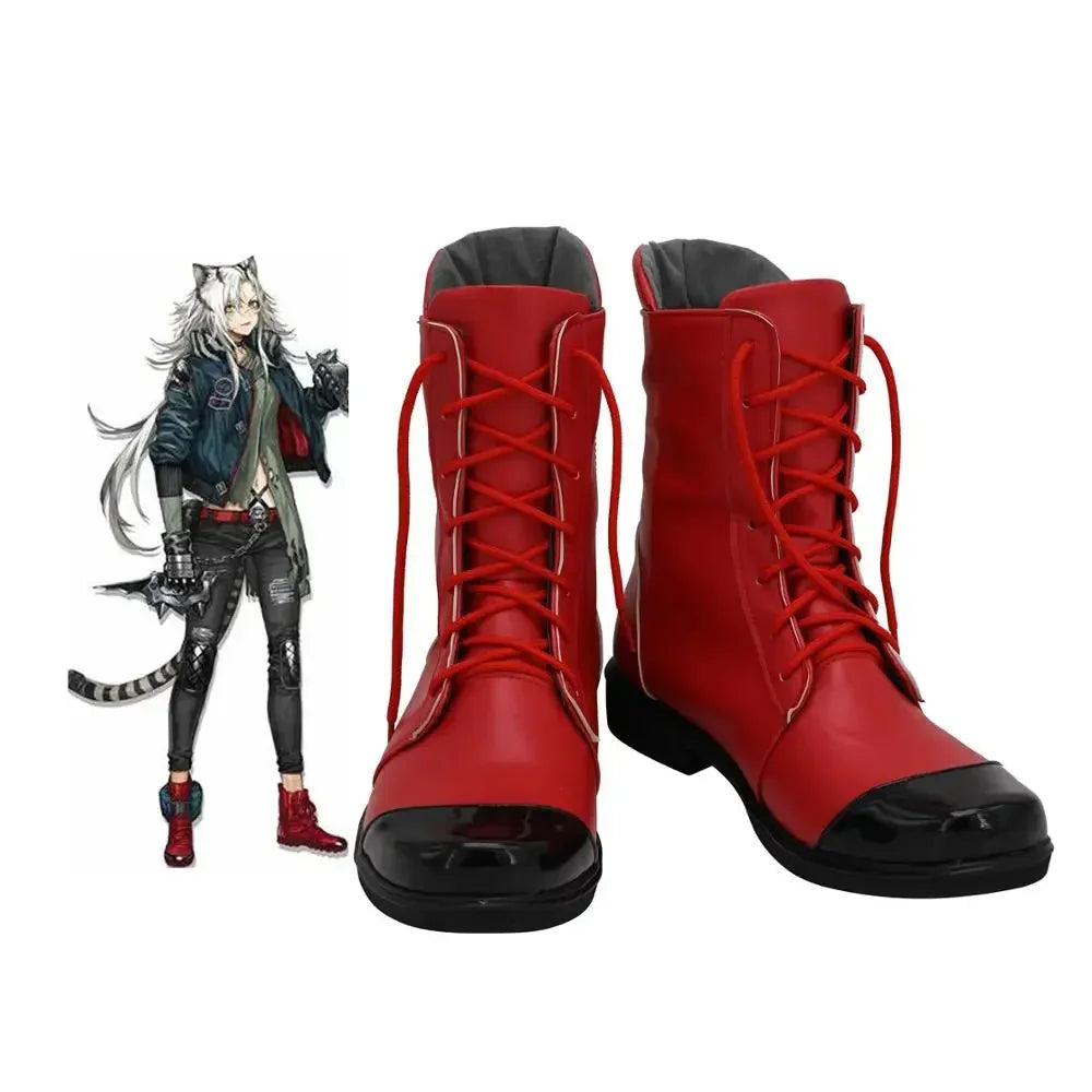 Arknights Indra Cosplay Boots Red Shoes Custom Made
