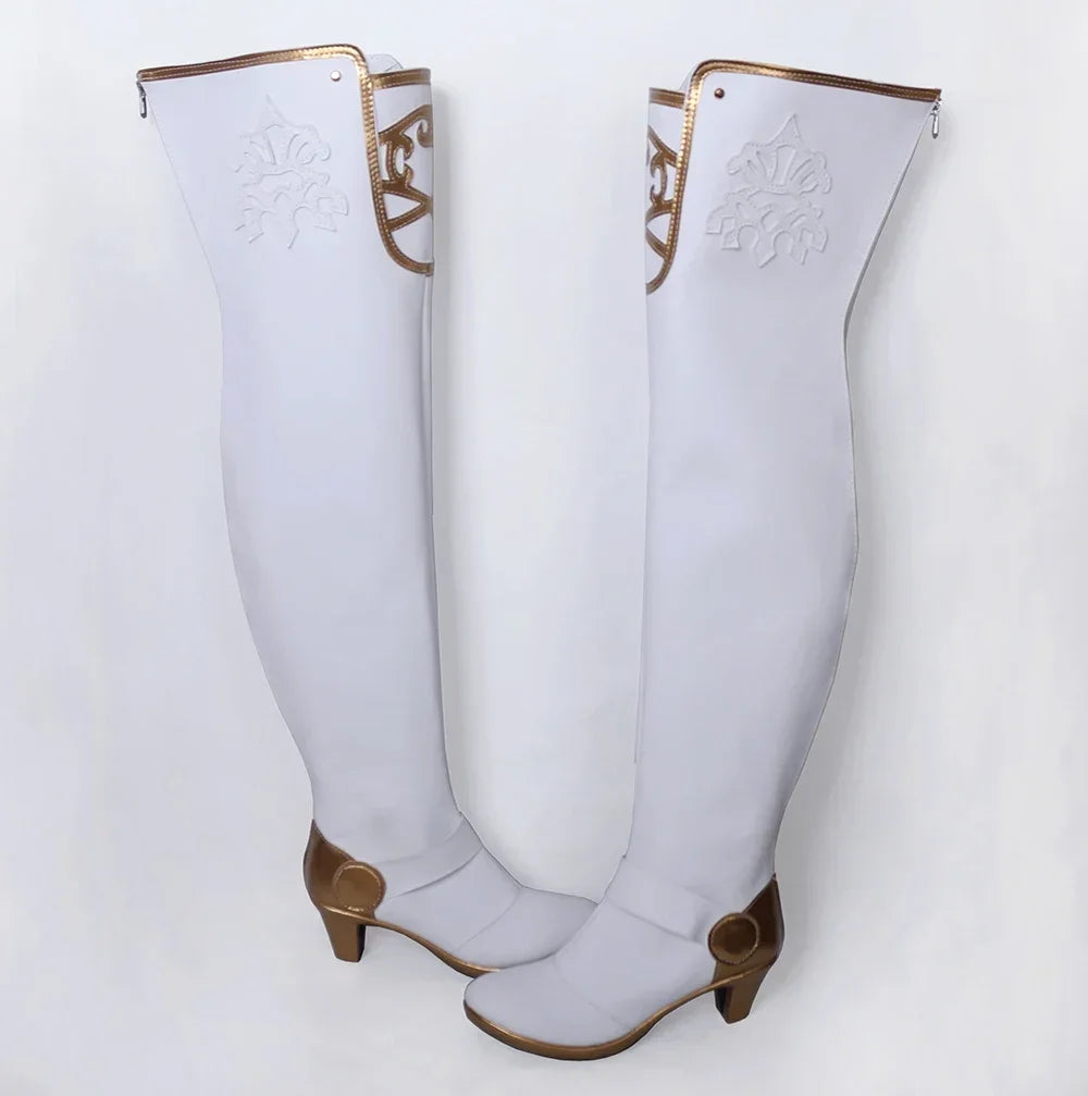NieR Automata YoHRa Commander Cosplay Boots White Heels Shoes Custom Made Any Size