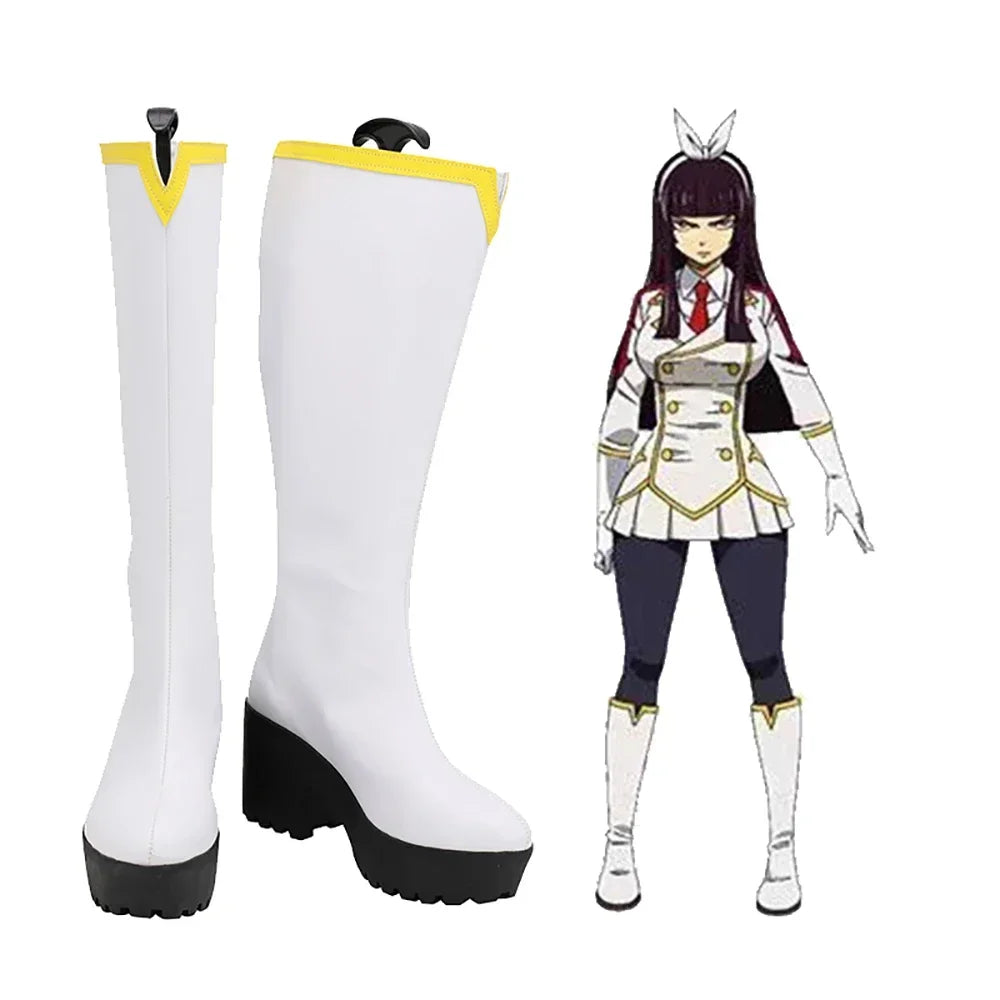 Fairy Tail Kagura Cosplay Boots White Shoes