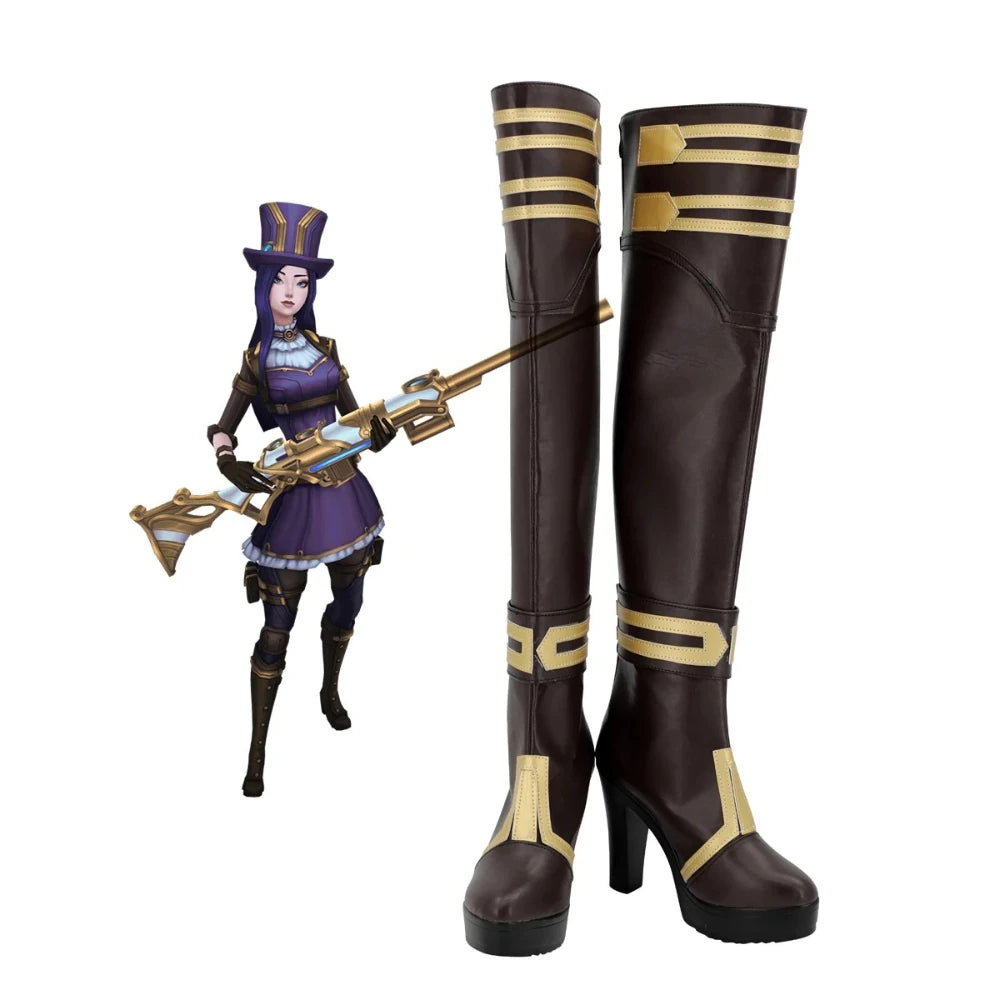 LOL Kiramman Arcane Caitlyn Cosplay Boots High Heel Shoes
