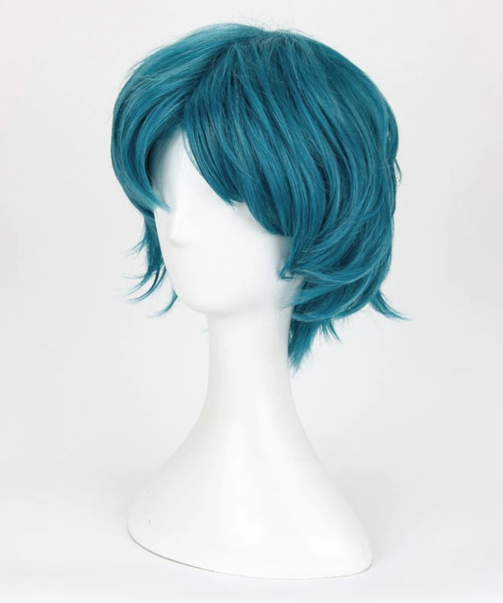 Perruque courte bleue Sailor Moon Mercury Ami Mizuno pour cosplay, cheveux encadrant le visage 