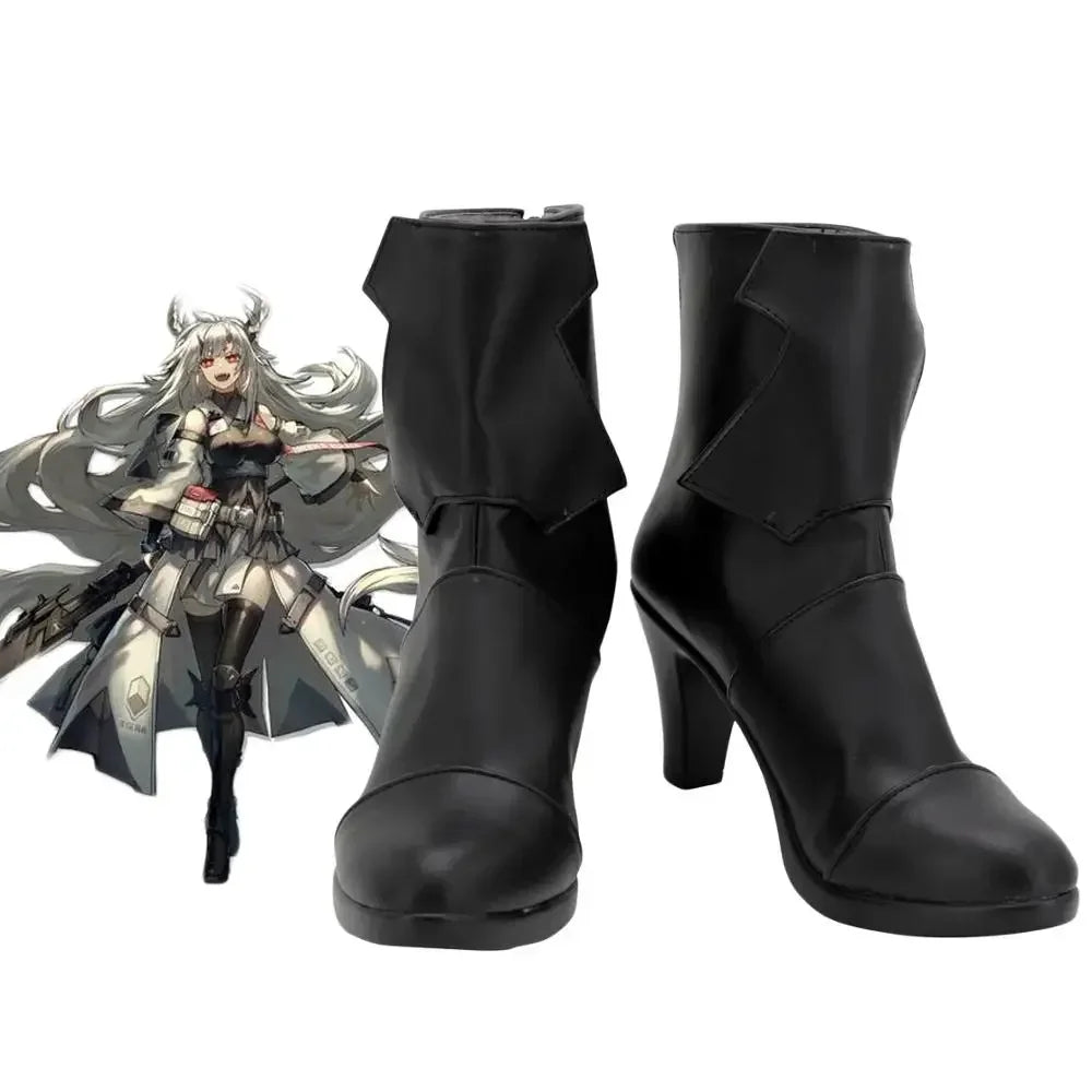 Arknights Matoimaru Cosplay Boots Black High Heel Shoes