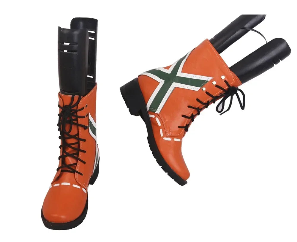 My Hero Academia Kacchan Katsuki Bakugo Cosplay Boots Orange Shoes