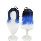 Perruque cosplay Arknights Lumen Jordie, cheveux bleus hérissés pour jeu de rôle 