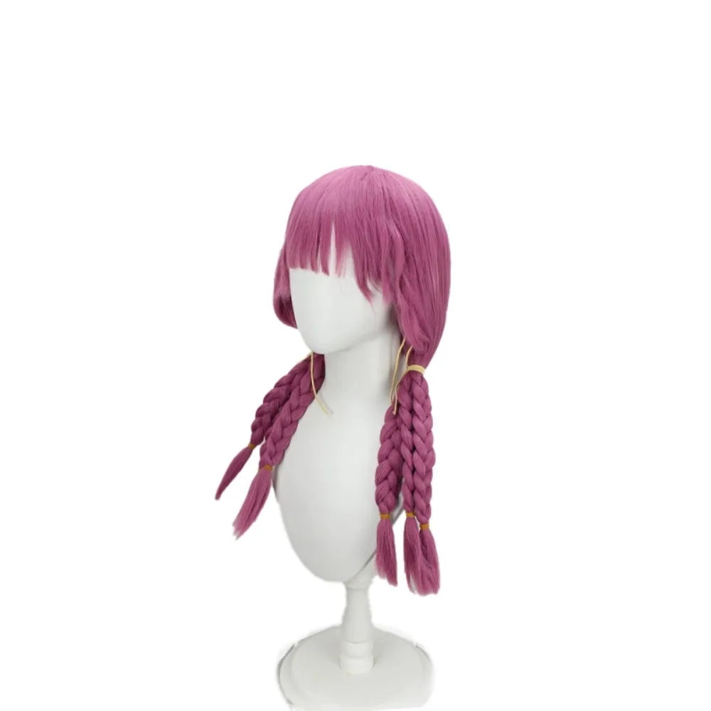 Frieren Beyond Journey's End Aura Cosplay Wig Pink Purple Braided Hair