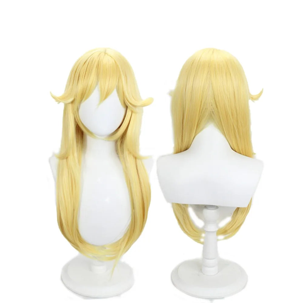 The Super Mario Bros Peach Princess Cosplay Wig Yellow Flipped Hair