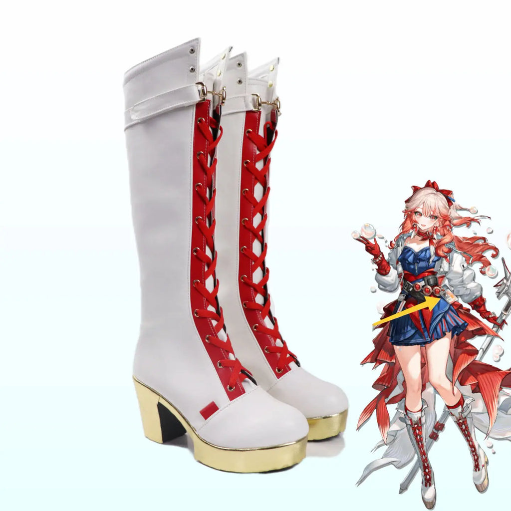 Arknights Haruka Cosplay Shoes White Boots