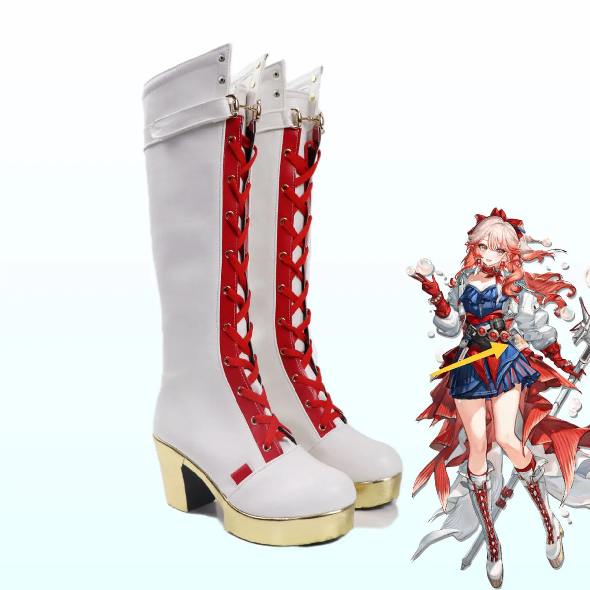 Arknights Haruka Cosplay Shoes White Boots