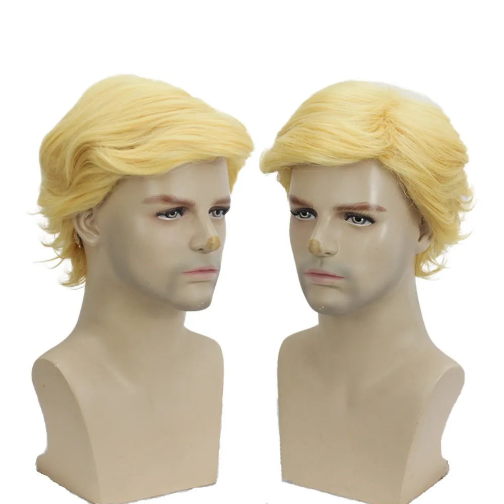Donald Trump Golden Cosplay Wig Short Hair for Cosplay Costume Party