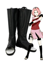 Naruto Haruno Sakura Cosplay Boots Black Leather Shoes