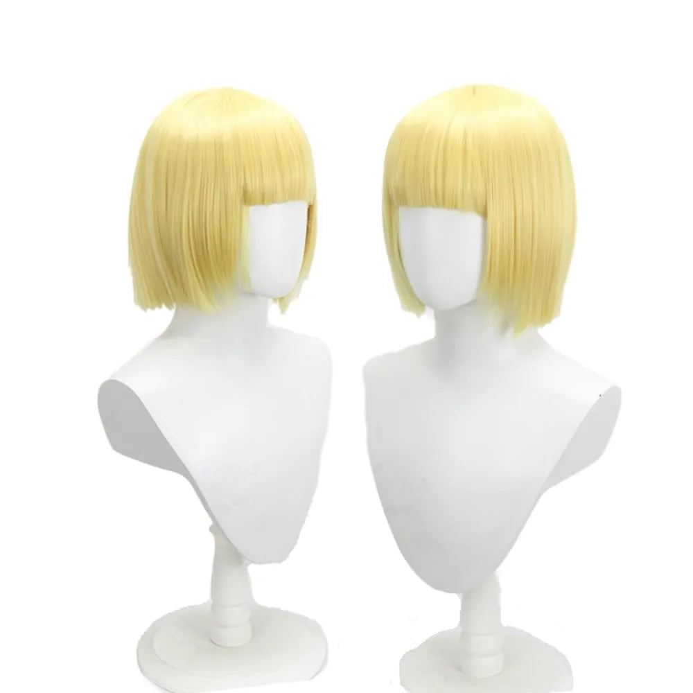 Perruque de cosplay Shinji Hirako de BLEACH, coupe courte au carré jaune hérissé, cheveux synthétiques 