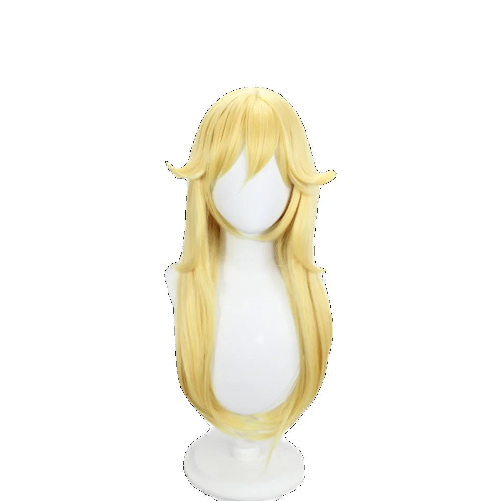 The Super Mario Bros Peach Princess Cosplay Wig Yellow Flipped Hair