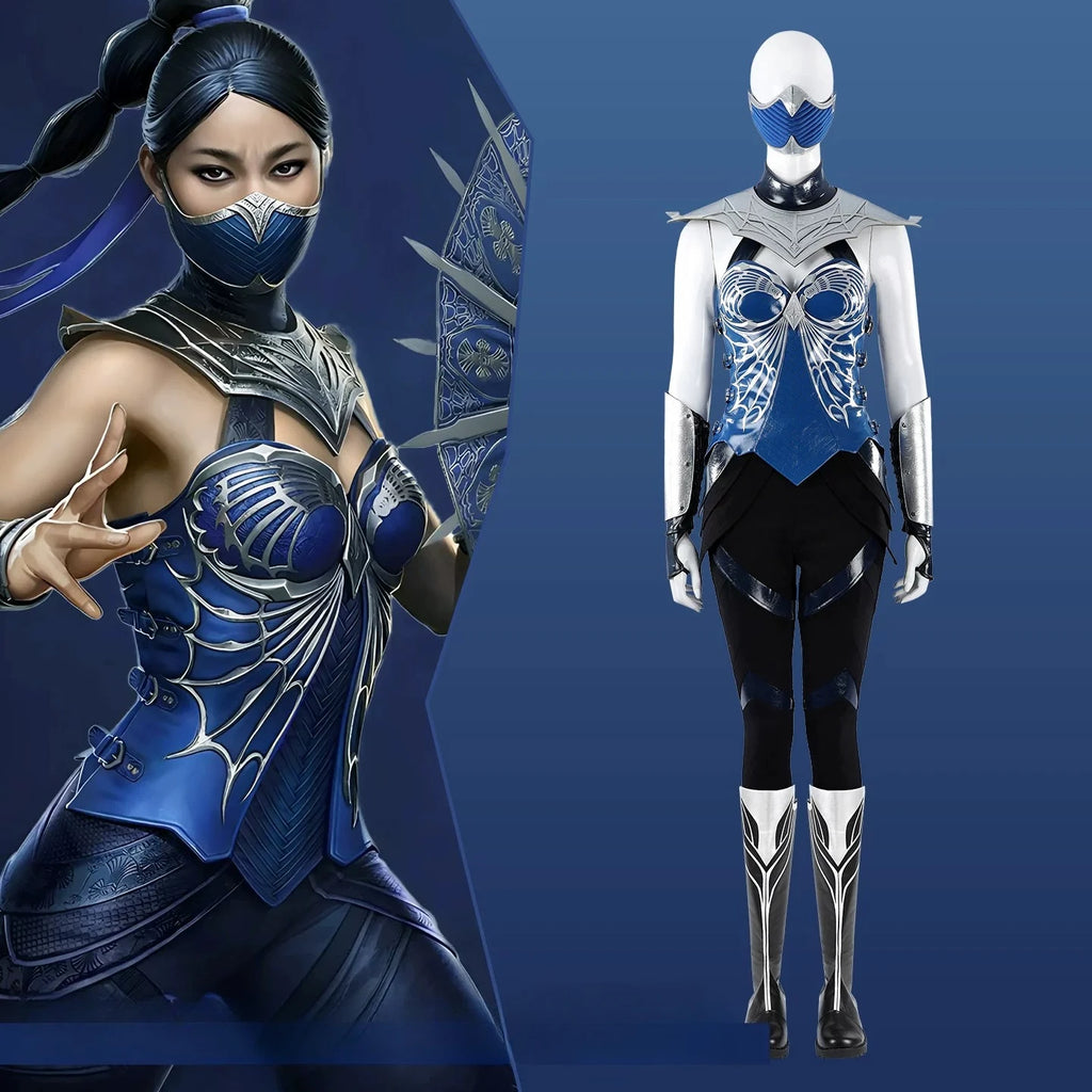 Mortal Kombat 2 Kitana Cosplay Costume Deluxe Full Set