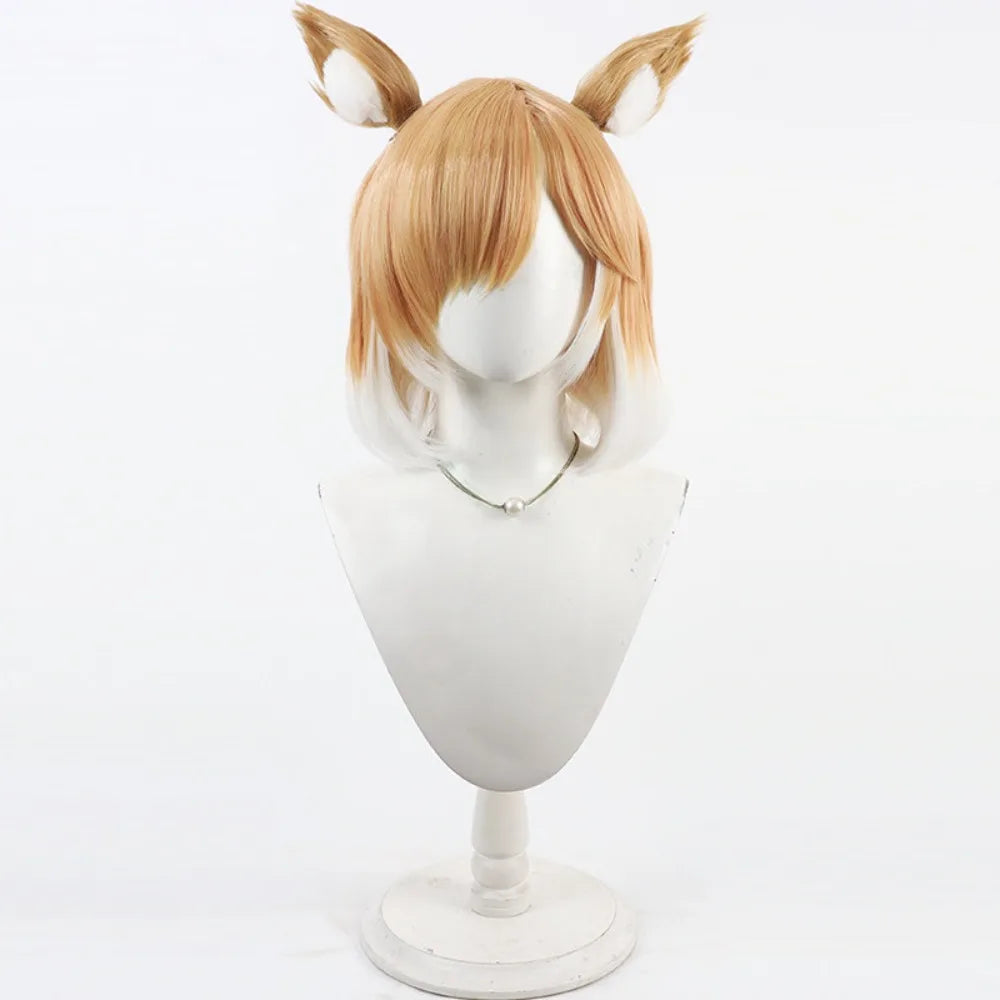 Arknights Mousse Cosplay Wig Gradient Hair with Detachable Ears