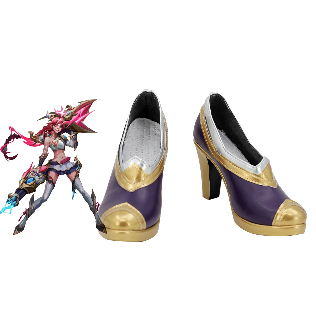 LOL Arcane Skin T1 Champion Jinx Cosplay Shoes Purple Boots