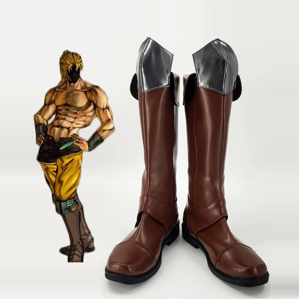 JUMP FORCE JoJo Dio Brando Cosplay Boots Brown Shoes Custom Made