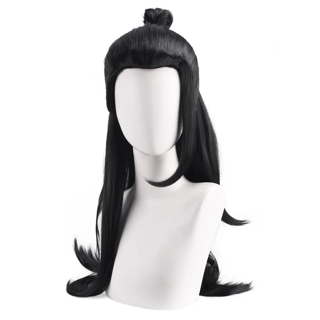 Perruque cosplay Jujutsu Kaisen Satoru Gojo, cheveux noirs longs et hérissés, style anime