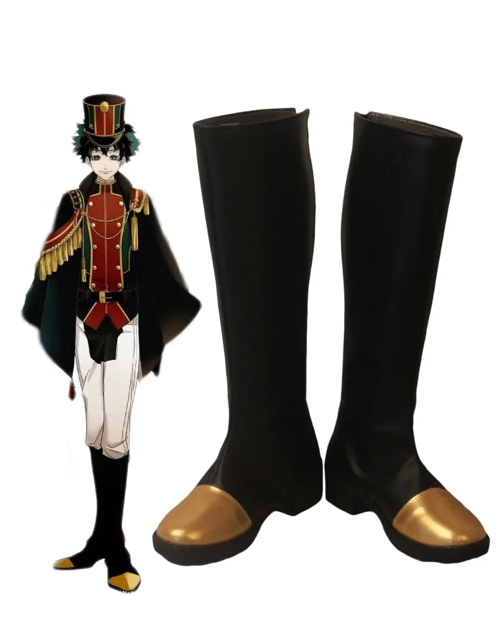 My Hero Academia Deku Military Cosplay Boots Izuku Midoriya Custom Black Shoes