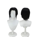 Perruque de cosplay de Muzan de Demon Slayer, cheveux noirs courts 