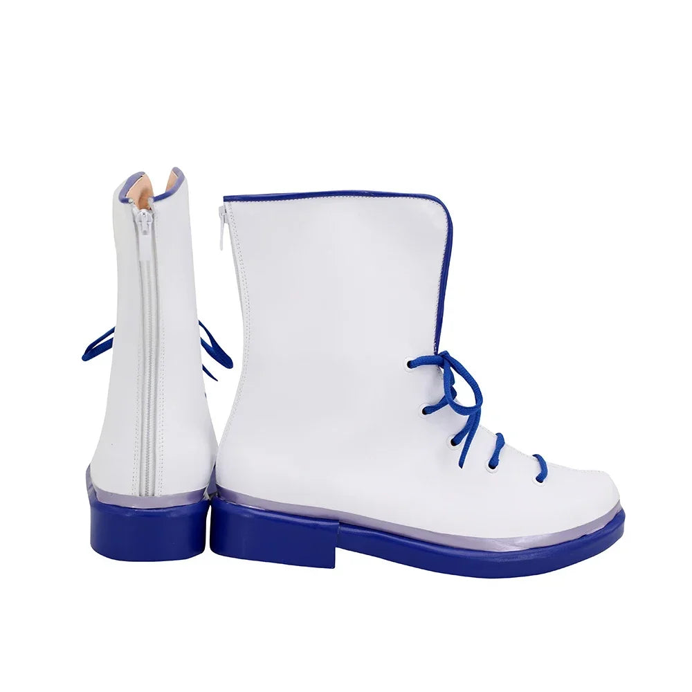 Final Fantasy NT Dissidia Locke Cole Cosplay Boots White Shoes