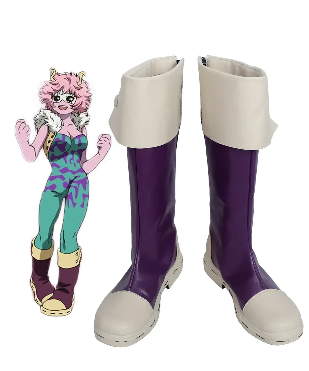 Custom My Hero Academia Mina Ashido Cosplay Boots Purple Shoes | MiDicosplay