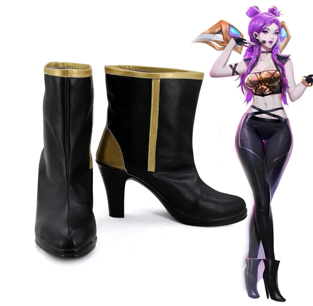 League of Legends KDA Kaisa Akali Evelynn Ahri Cosplay Boots Custom Made Shoes