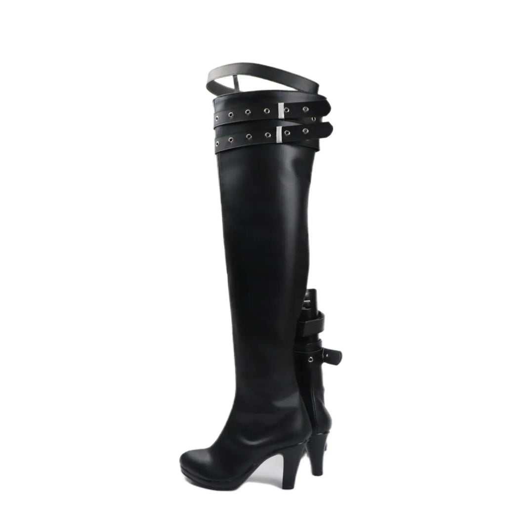 Honkai Star Rail Kuchiba Cosplay Boots Custom High Heel Black Shoes