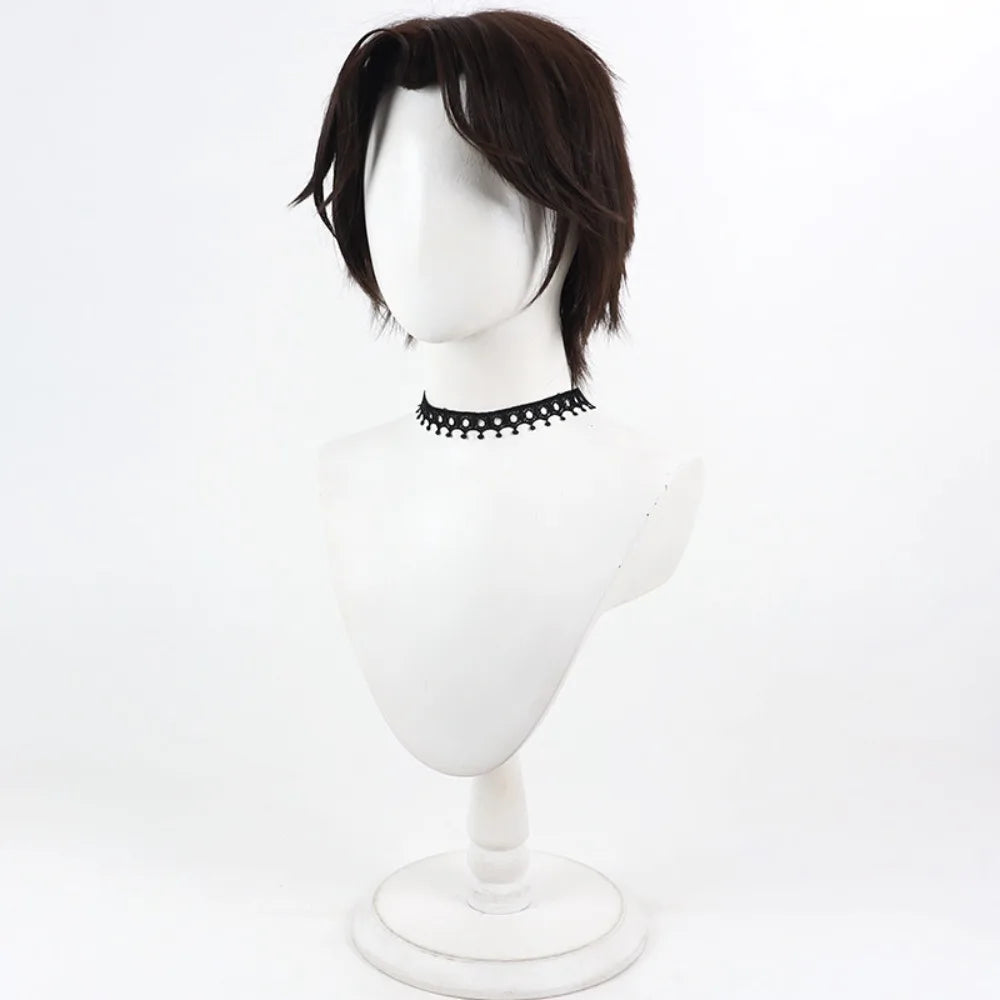 Overwatch McCree Cassidy Cosplay Wig Short Curly Brown Hair