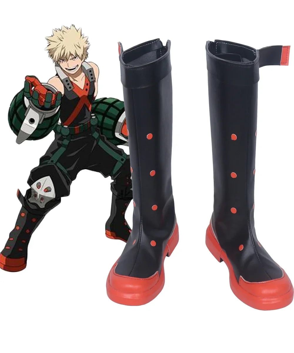 Custom My Hero Academia Bakugou Katsuki Cosplay Shoes Combat Boots | MiDicosplay