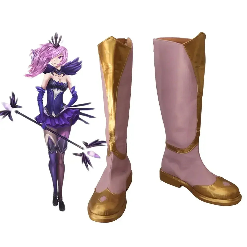 LOL Elementalist Lux Cosplay Boots Pink Shoes