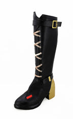Overwatch OW Ashe Calamity Cosplay Boots Black High Heel Shoes