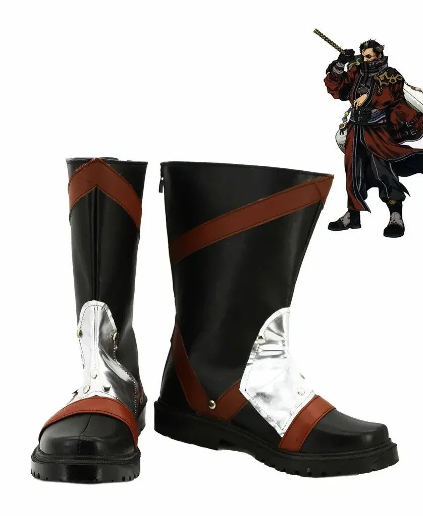 Final Fantasy X Auron Custom Cosplay Boots Brown Shoes