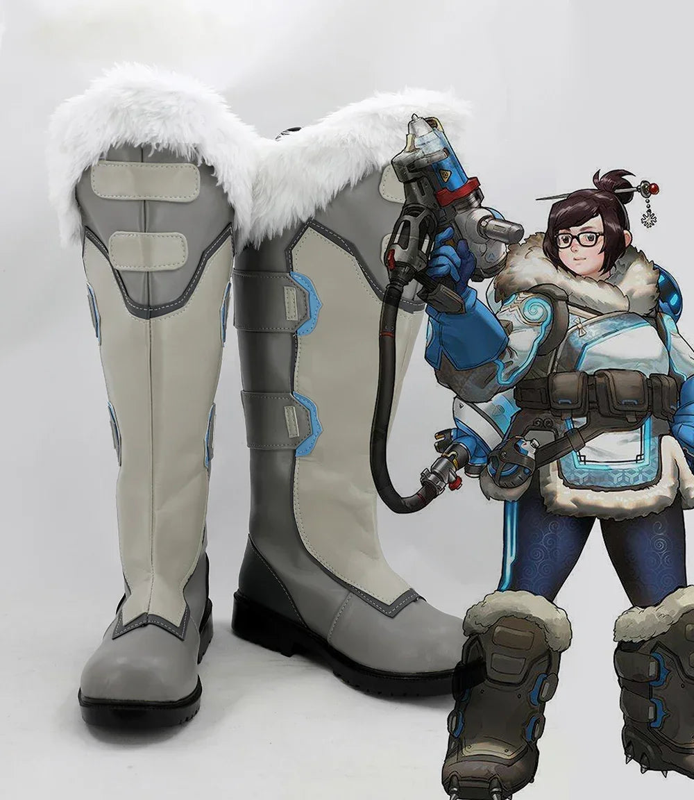 Custom Made Overwatch Mei Cosplay Boots Long Custom Costume Shoes for Men & Women | MiDicosplay