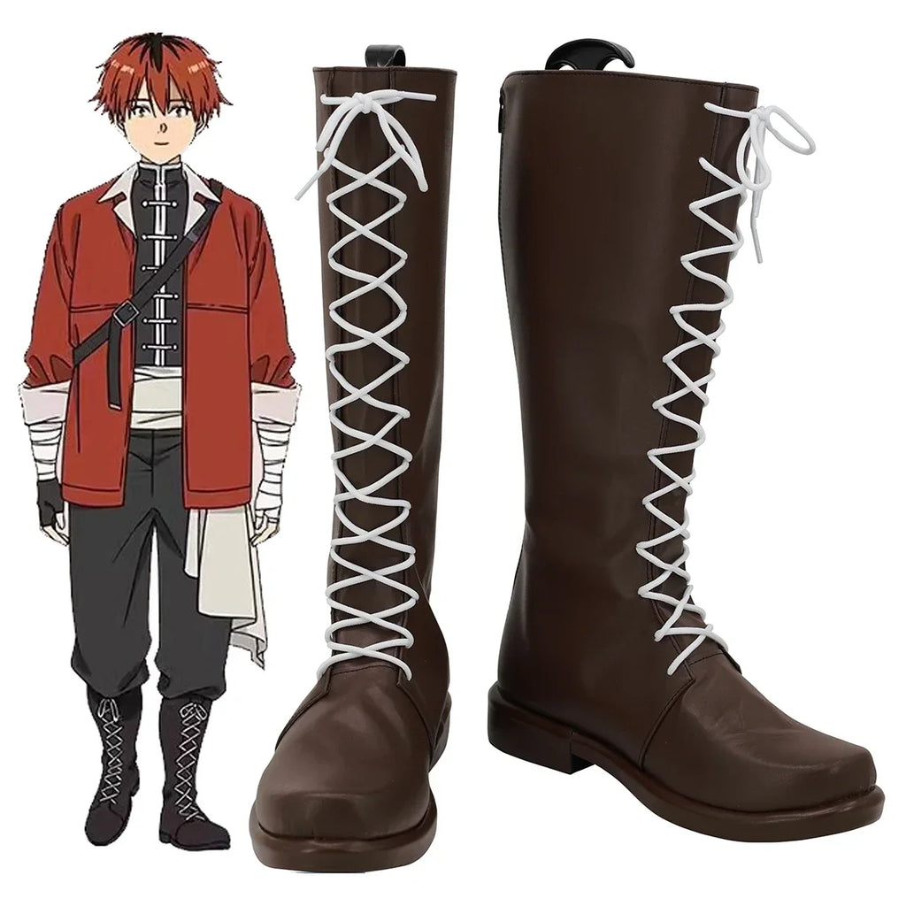 Frieren Beyond Journey's End Stark Cosplay Boots Brown Shoes