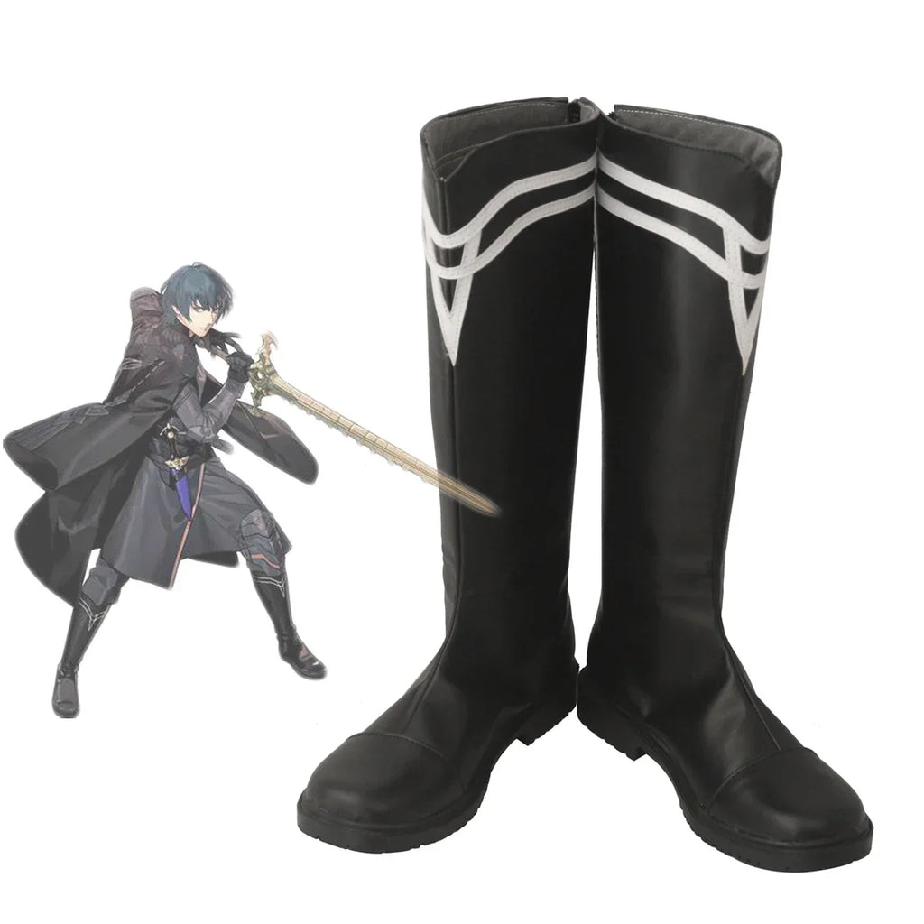 Fire Emblem Three Houses Male Byleth Cosplay Shoes Black Boots