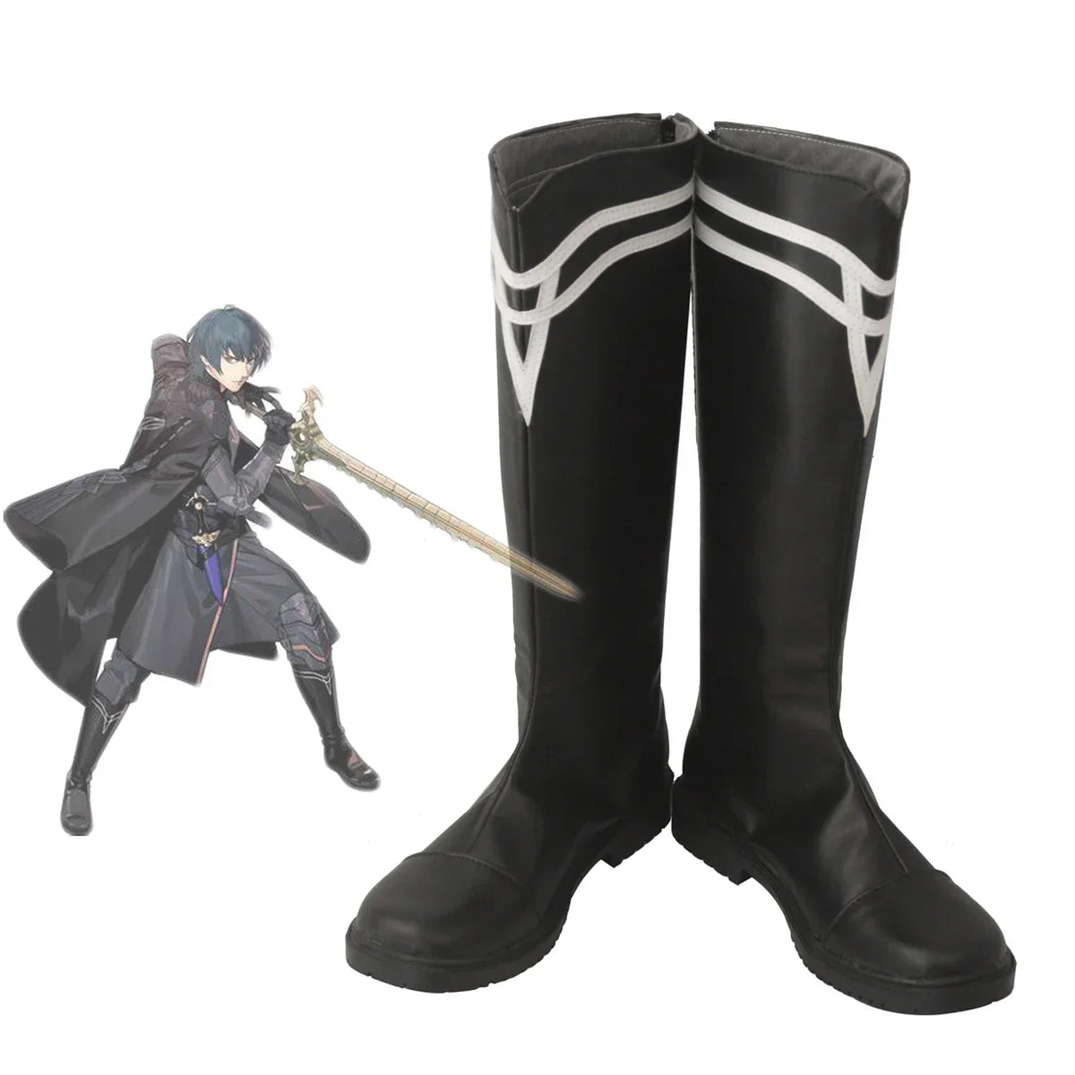 Fire Emblem Three Houses Male Byleth Cosplay Shoes Black Boots