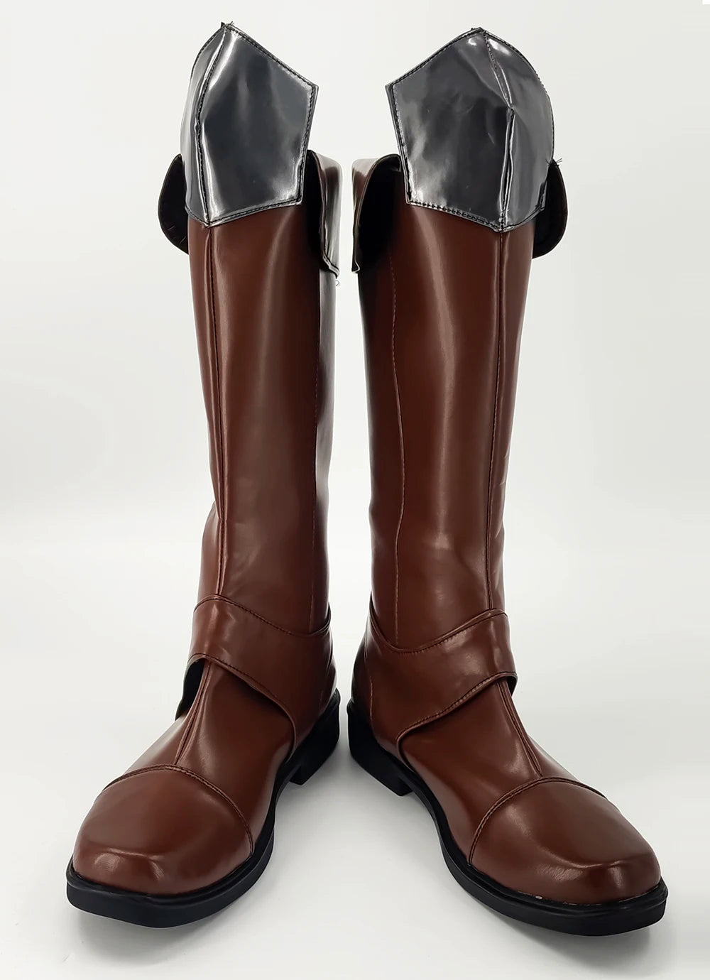 JUMP FORCE JoJo Dio Brando Cosplay Boots Brown Shoes Custom Made