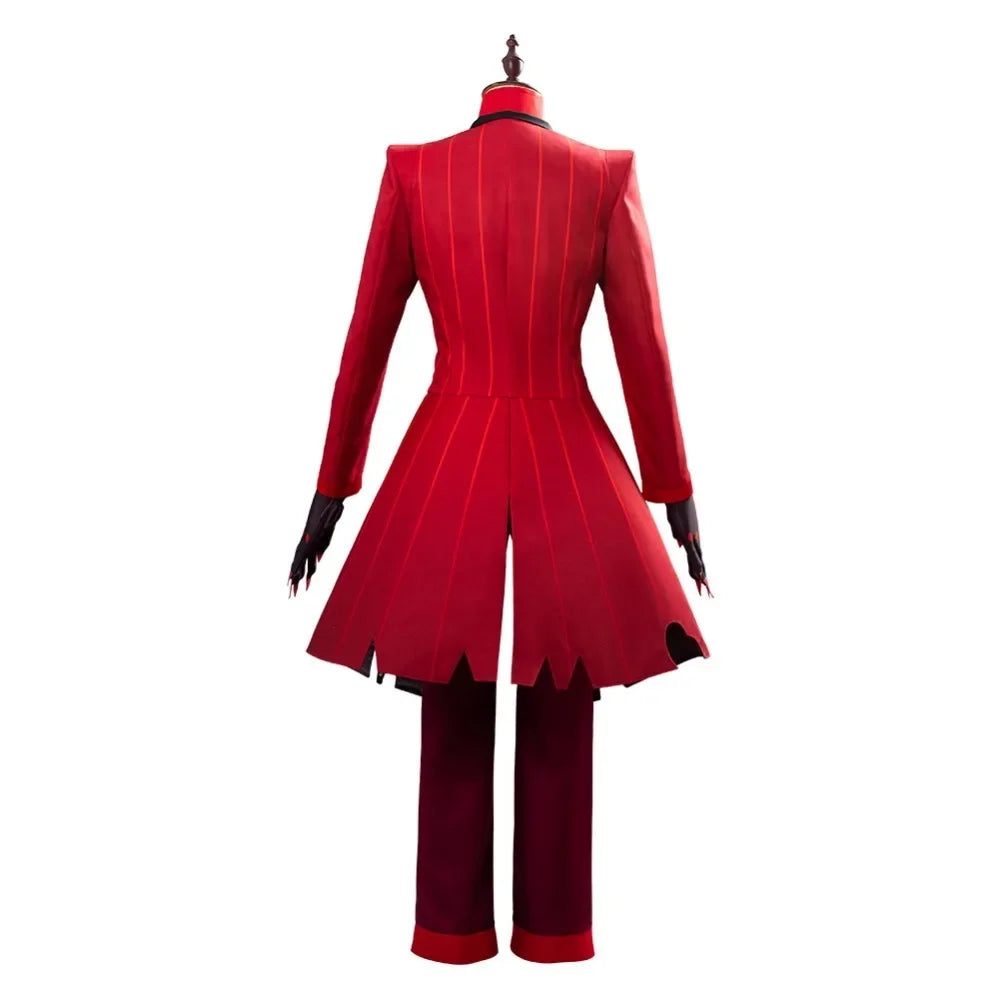 Hazbin Hotel  Alastor Cosplay Costume Red Suit Full Set