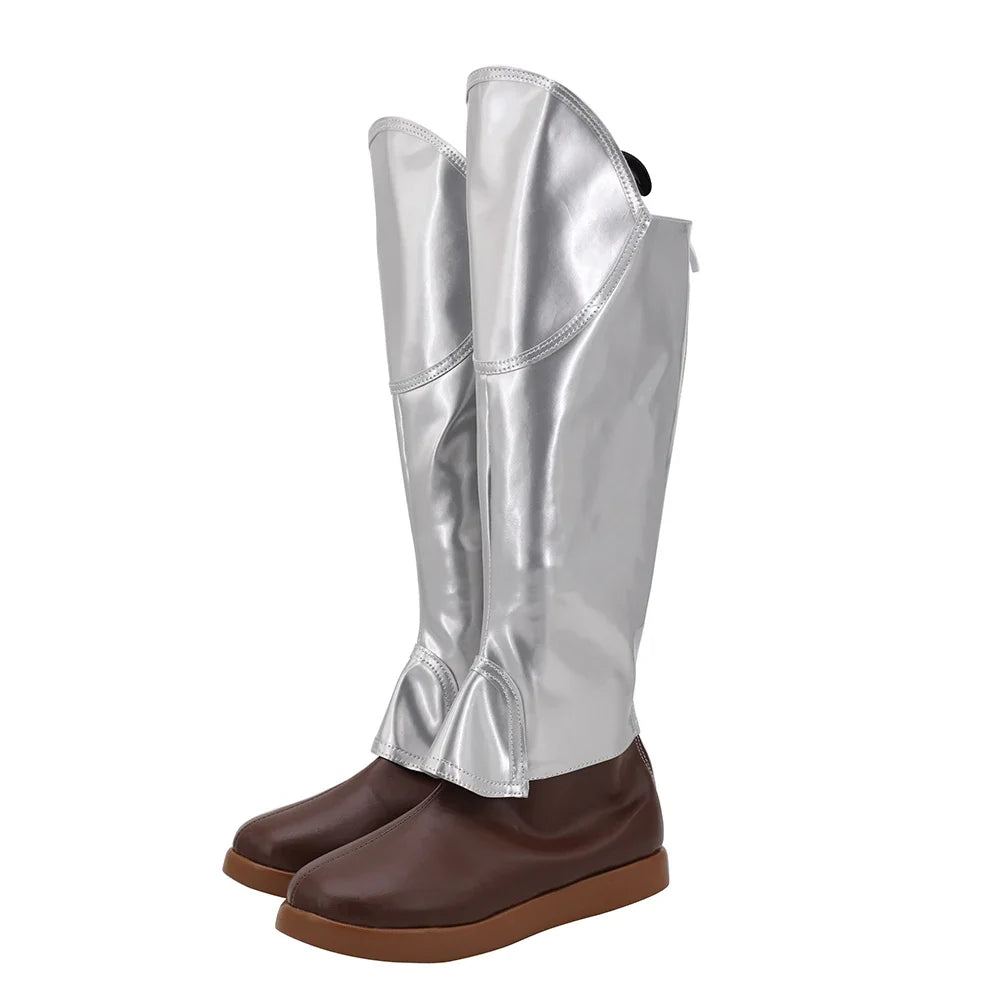 Fairy Tail Rogue Cheney The Shadow Dragon Cosplay Boots Silver Shoes