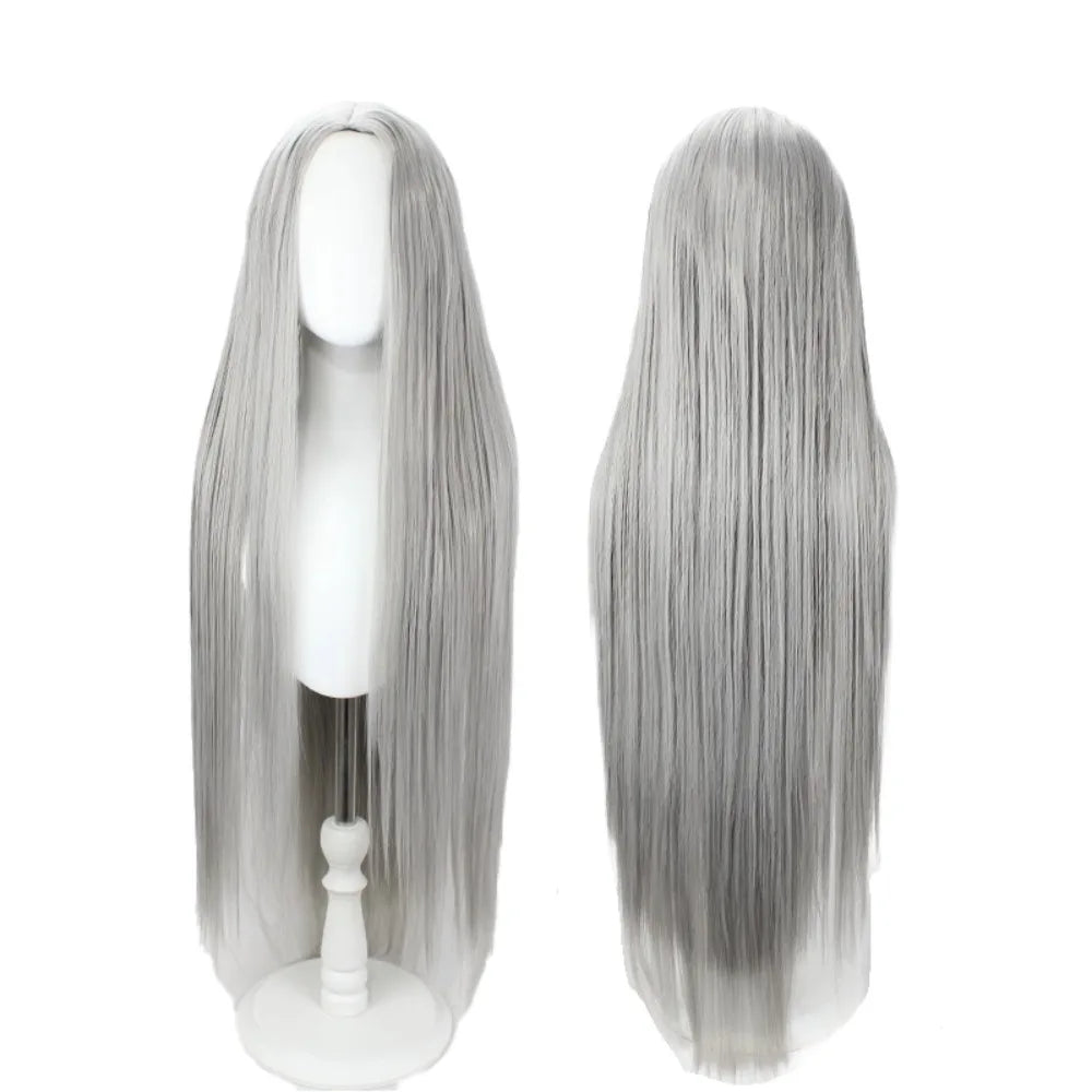 Final Fantasy VII FF7 Sephiroth Cosplay Wig Silver Grey Long Straight Hair