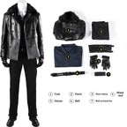 Resident Evil Biohazard Leon Kennedy Cosplay Costume Leather Jacket & Pants Full Set