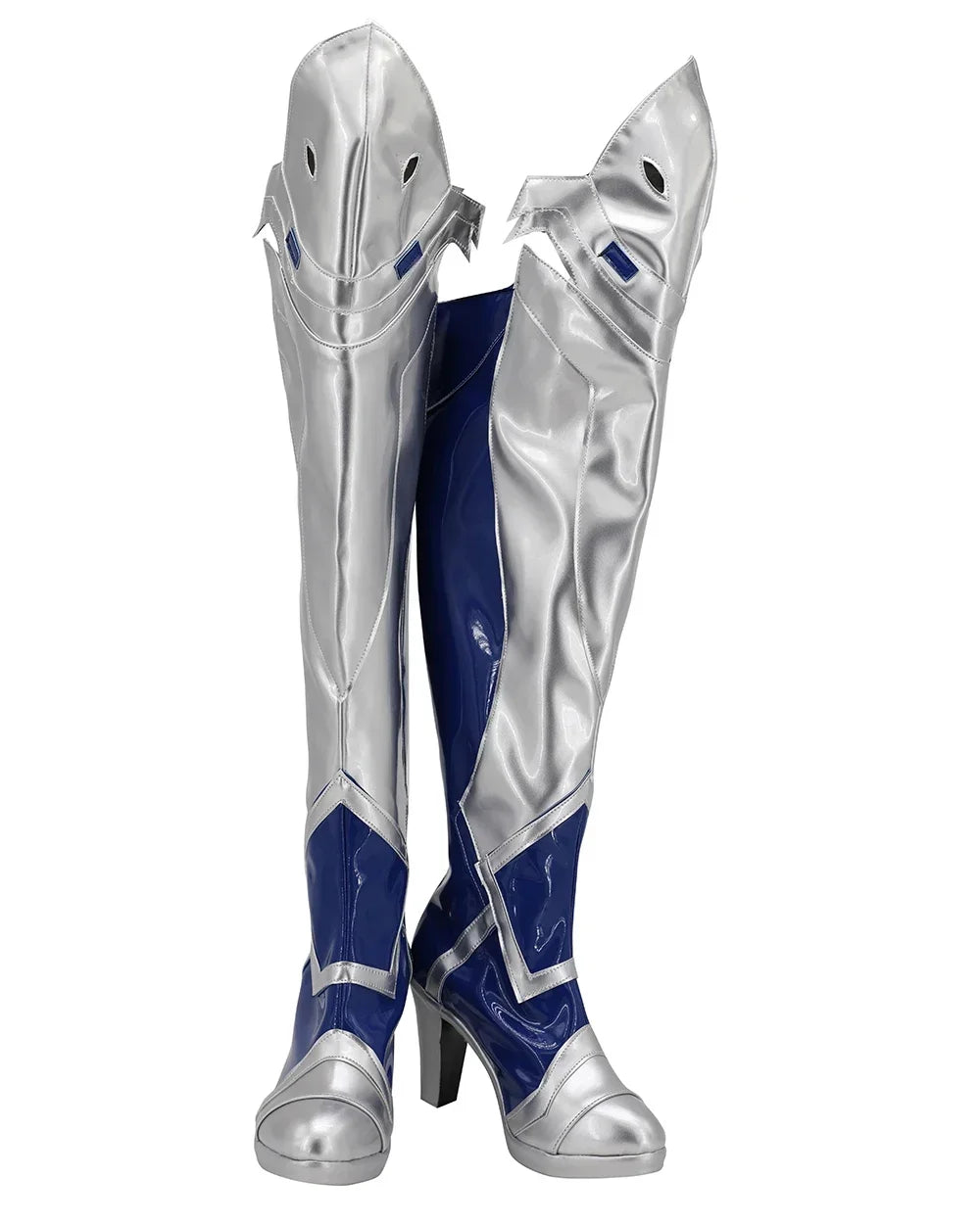 Overwatch Mercy Angela Ziegler Cosplay Boots High Heel Silver Shoes