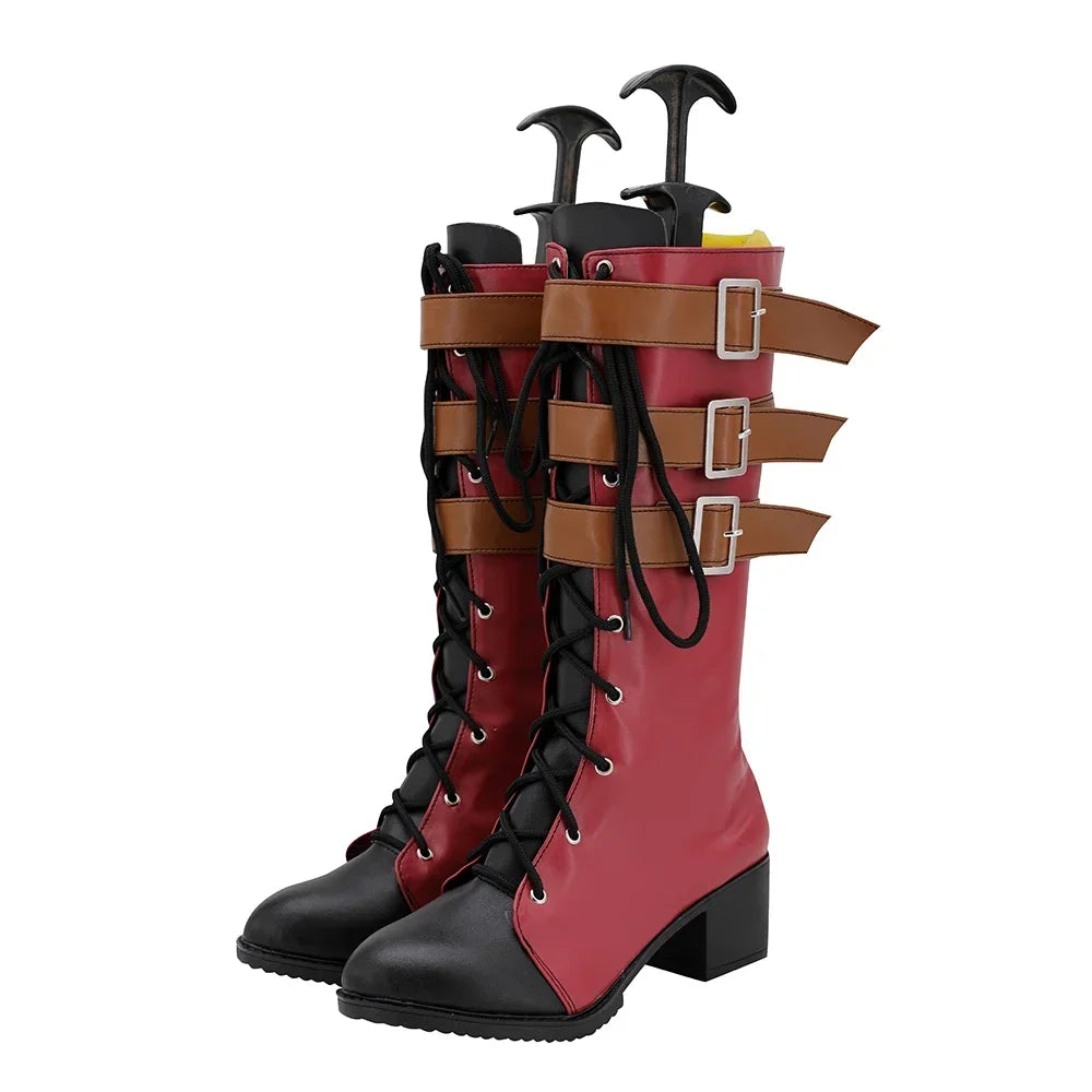 Overwatch Ashe Anniversary Skin Cosplay Boots Red Shoes