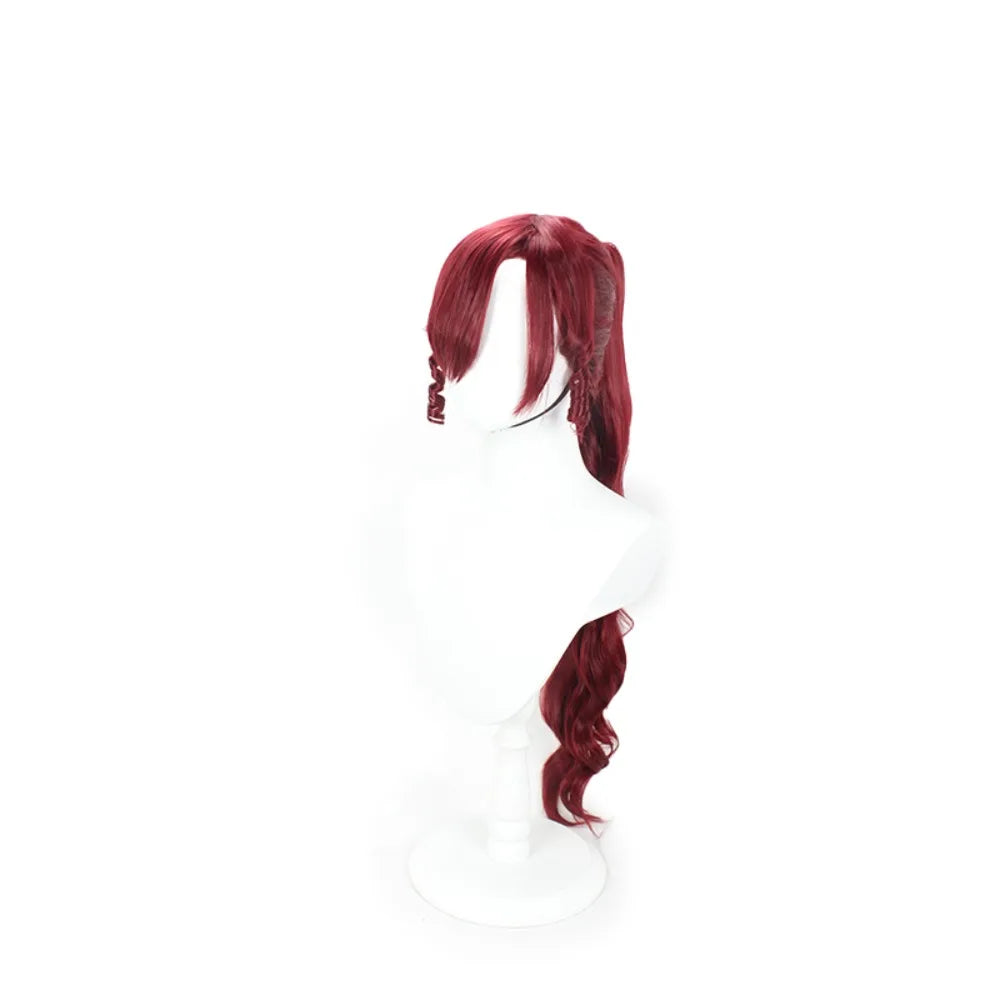 Persona5 Heracles Megaera Cosplay Wig Wine Red Long Wavy Hair