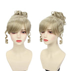 Perruque de cosplay Cendrillon, cheveux blonds bouclés 