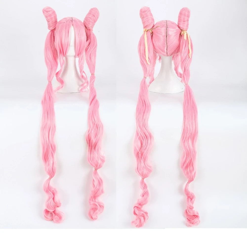 Perruque rose style cosplay Sailor Moon Dark Lady Chibiusa, cheveux d'anime 